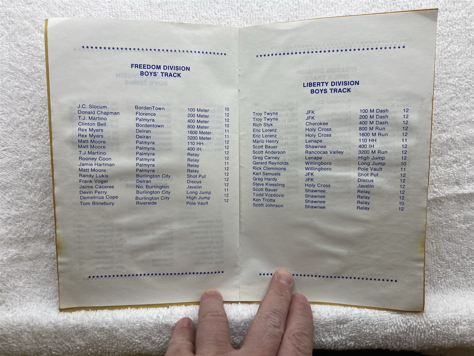 1988 Burlington County Scholastic League Spring Sports Award Banquet Program NJ
