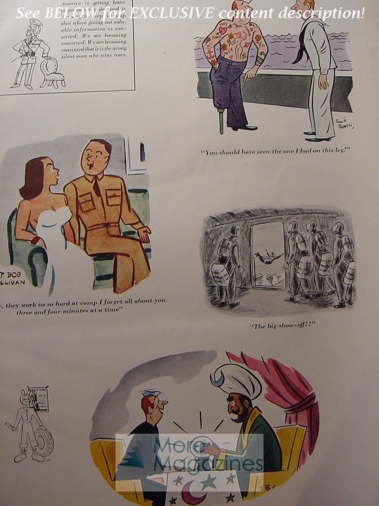 HUGE lot of cartoons from Esquire magazine 1942! WWII Era