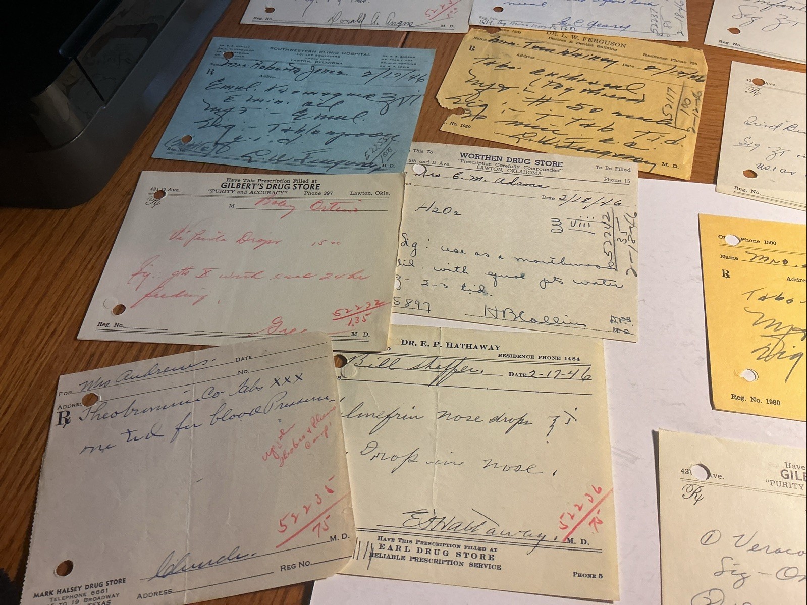 Vintage 1940’s Prescriptions Lawton, Oklahoma