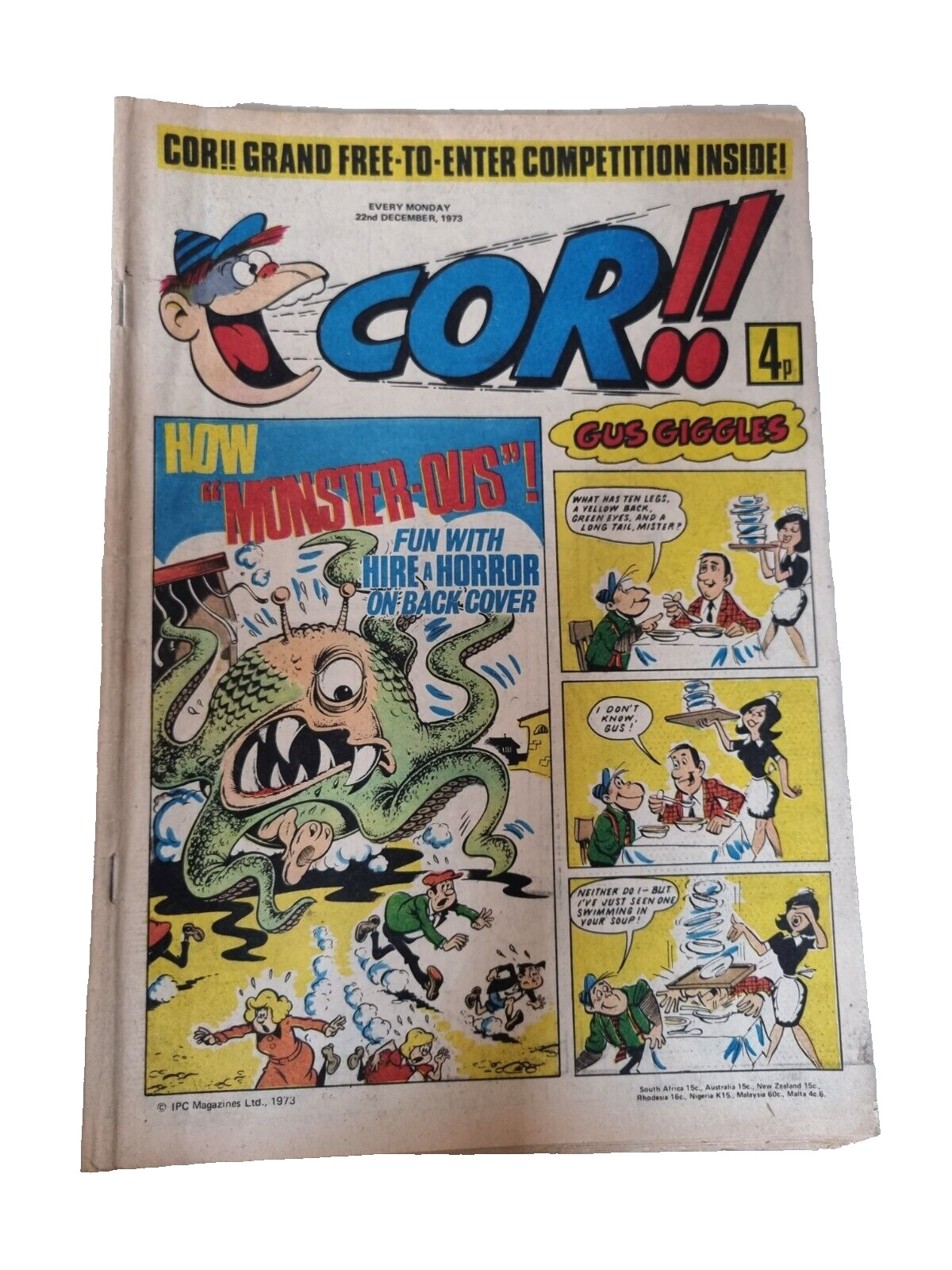 Cor!! IPC Magazines British Weekly Comic 22nd December 1973