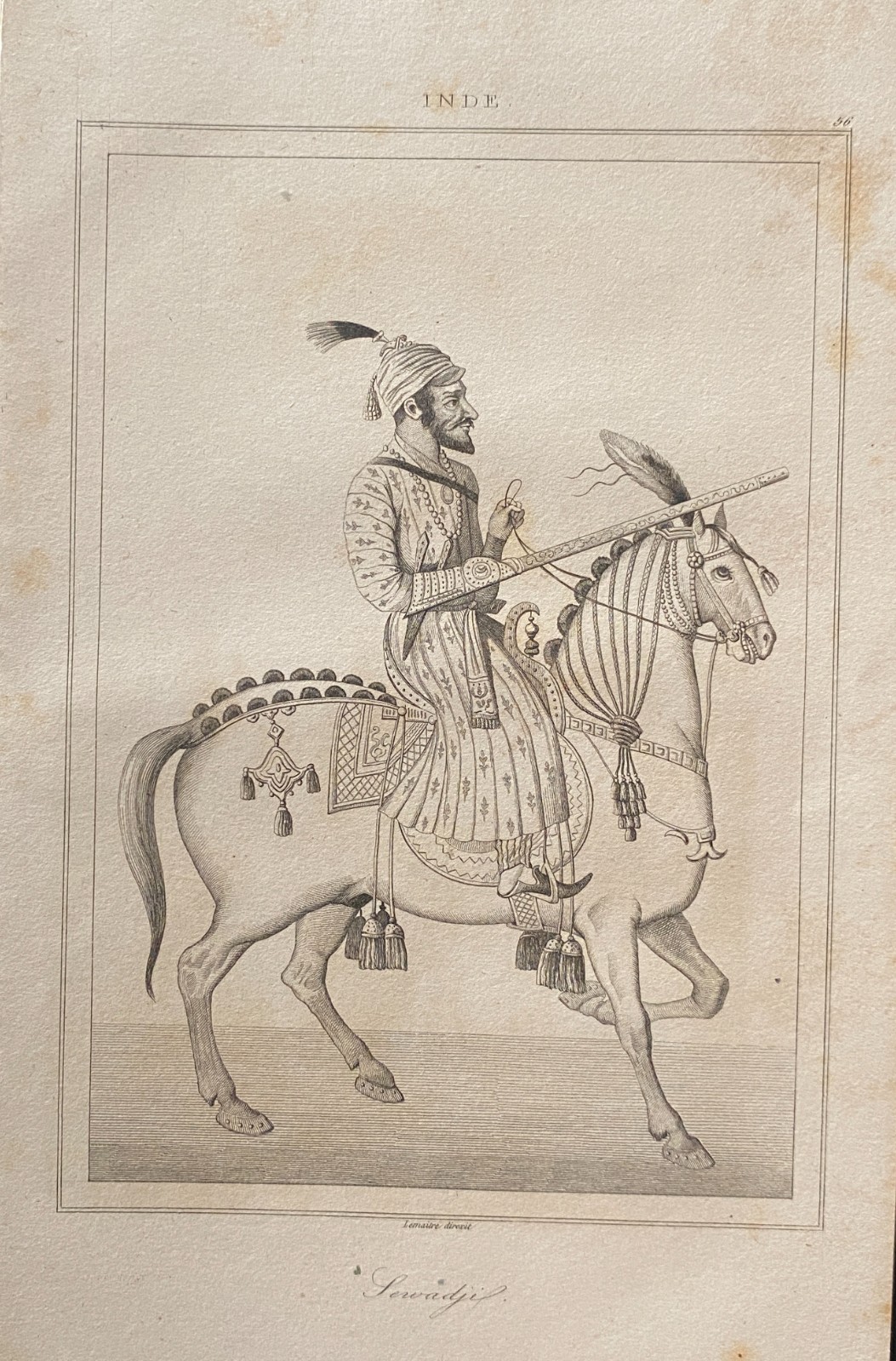 Engraving India 1843 “Sevadji”