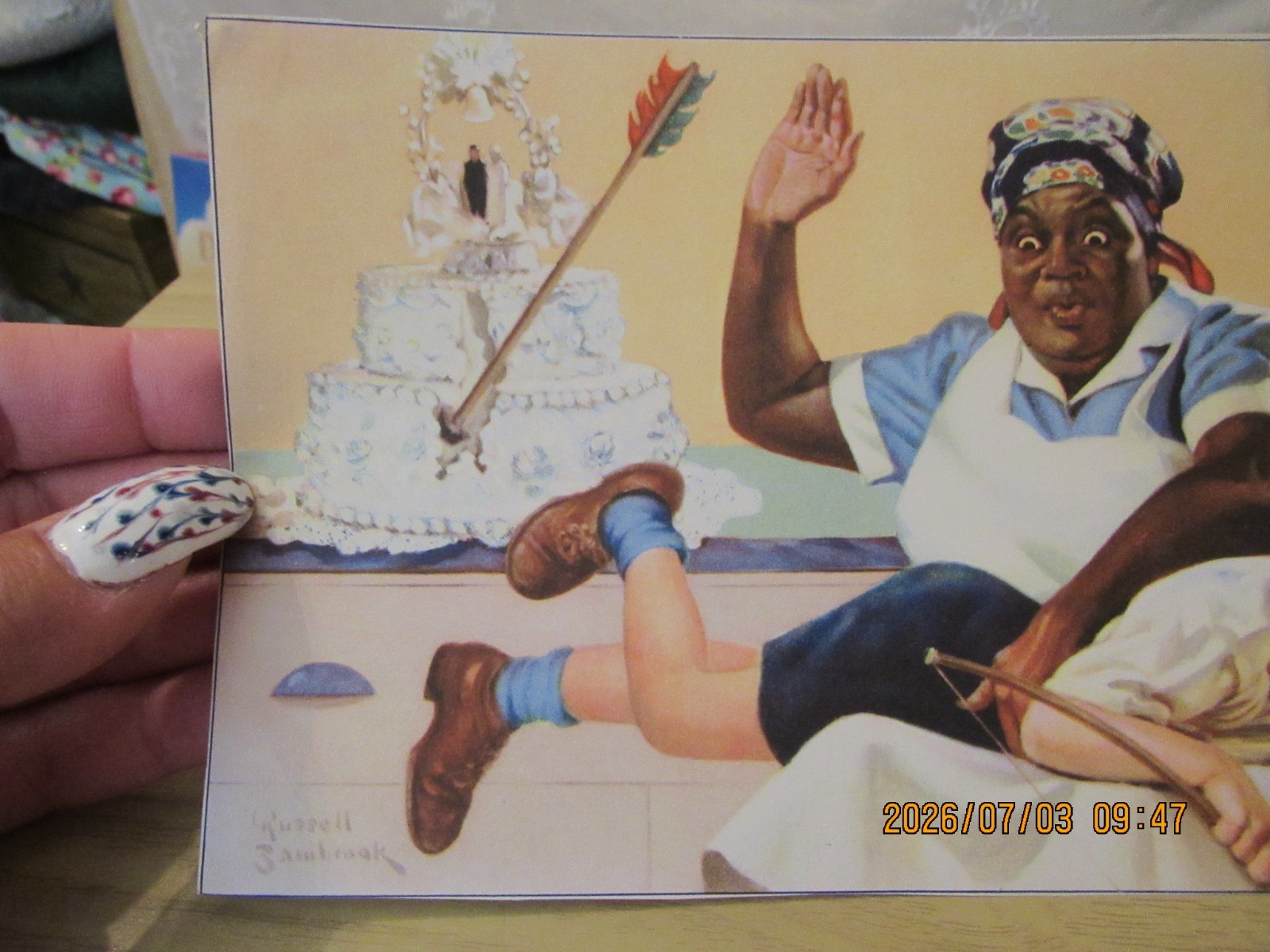 VTG Lithograph Russell Sambrook The Chef and the Wedding Cake