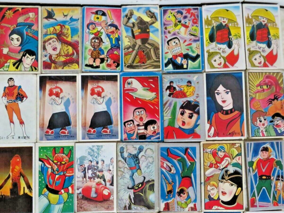 290 Japanense Animation Menko cards Kamen Rider Tiger Mask Spectreman eight man