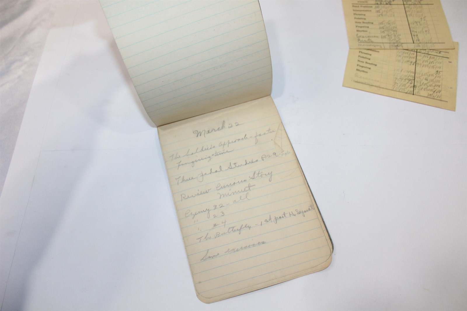Vintage Collectible High School Notebook Piano Notes with Report Cards