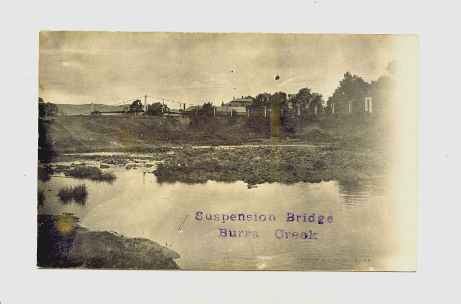 C1910 KODAK AUSTRAL RP POSTCARD THE SUSPENSION BRIDGE BURRA CREEK SOUTH AUST.P24