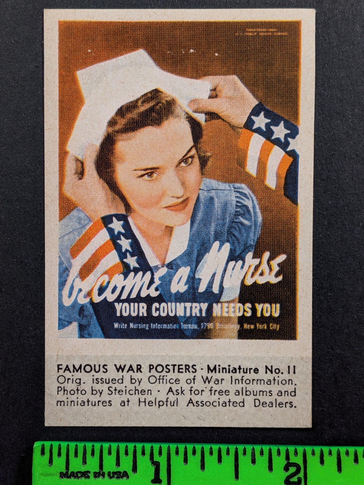 Vintage 1940’s Woman Nurse Military War Poster Stamp #11