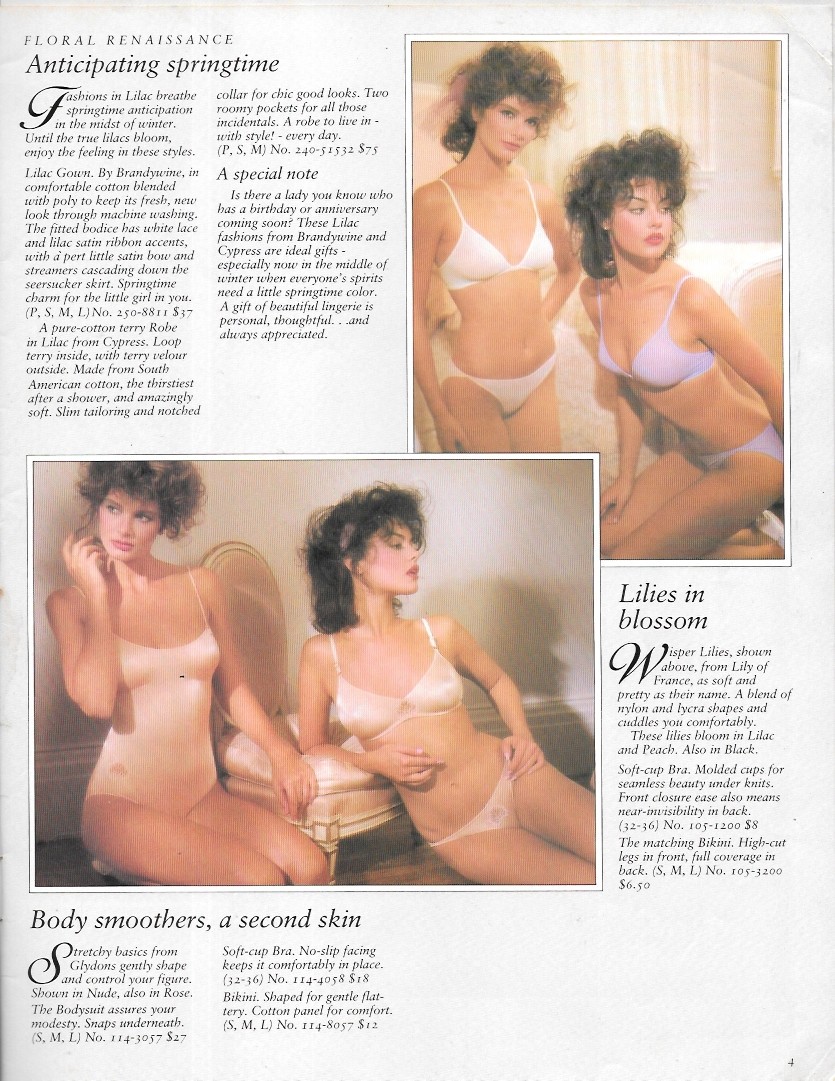 Pretty Ladies in Silken Lingerie Vintage 80’s VS Catalog Fashion Photo Clipping