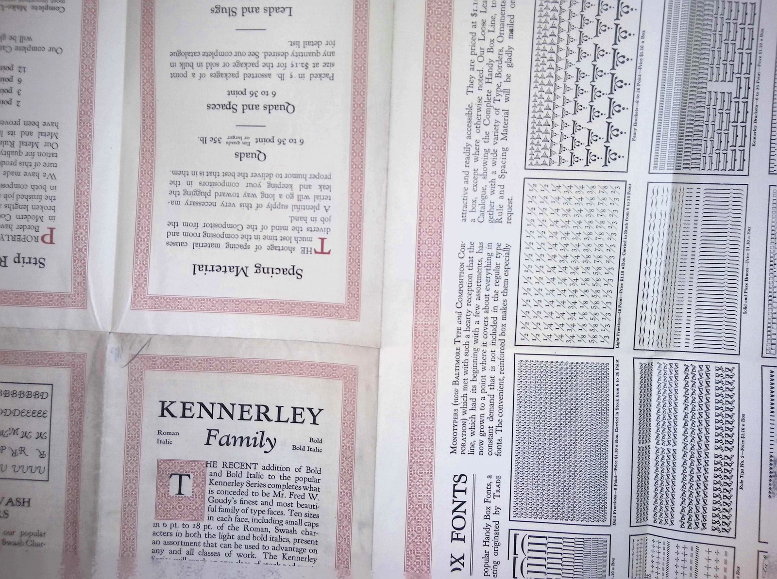 Kennerley Series Type Specimen Goudy Tegge Sons c1910s New York Type