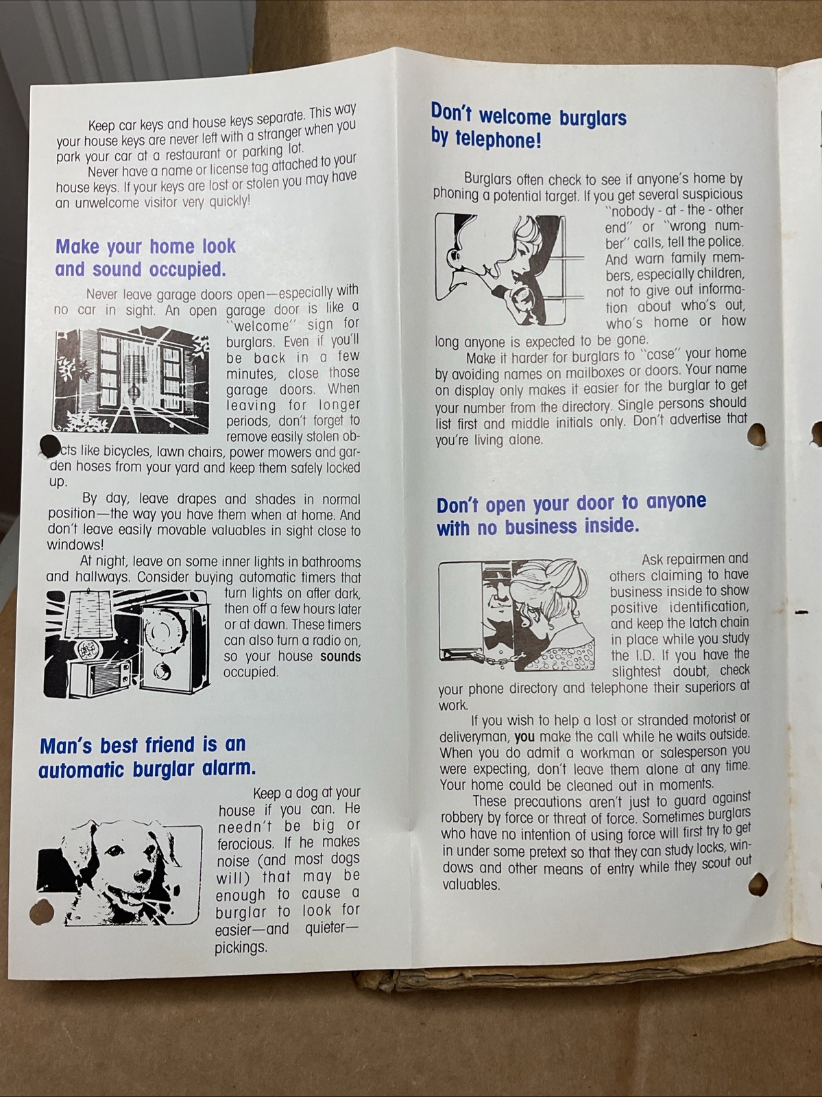 1980s Nc Crime Watch What To Do Before The Burglar Comes Brochure Pamphlet B73