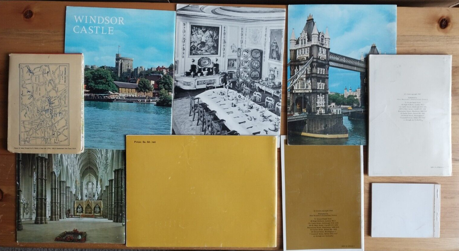 Nine 1960s London UK Souvenir Programs – Westminster, Windsor, Crown Jewels, etc