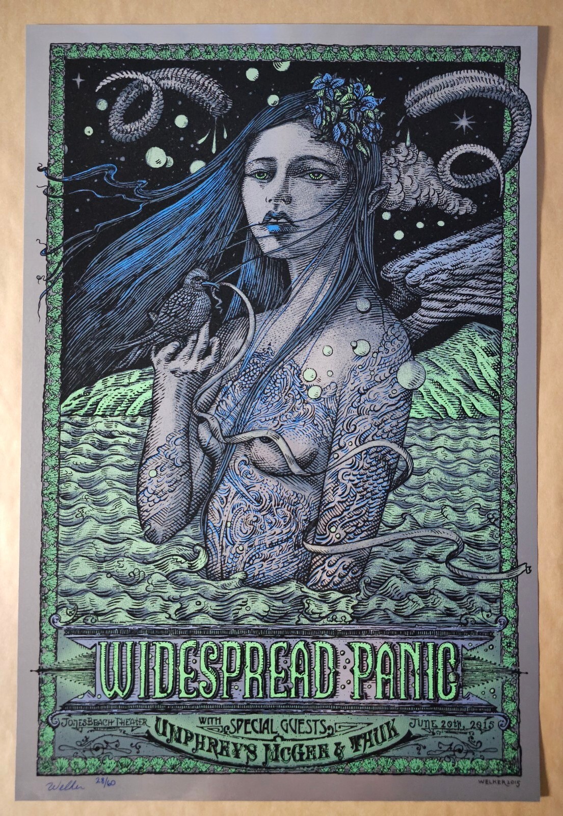 FOIL Variant Widespread Panic David Welker Wantagh New York Signed Poster Print