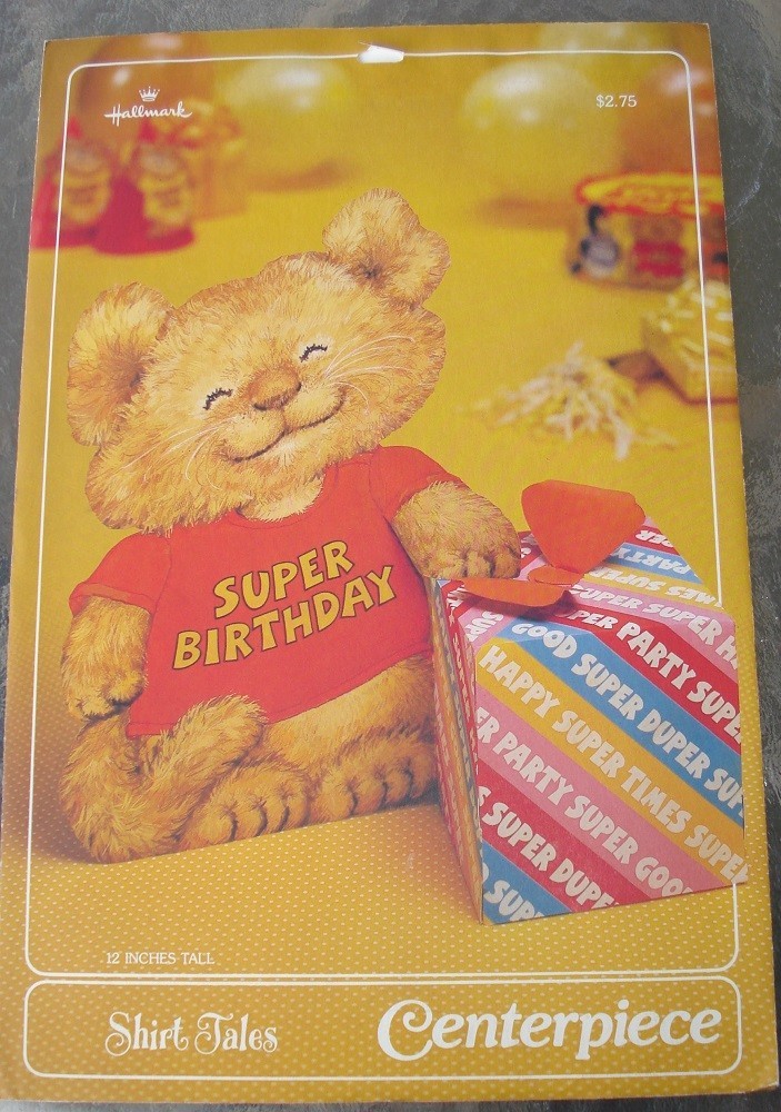 1982 VINTAGE HALLMARK SHIRT TALES HAPPY BIRTHDAY CENTERPIECE – MINT IN PACKAGE
