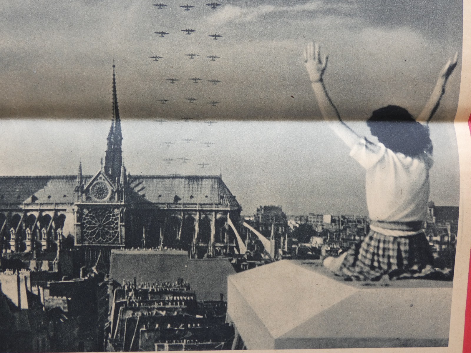 Antique Poster 1945 War De Gaulle Victory Will Be Won Our Lady