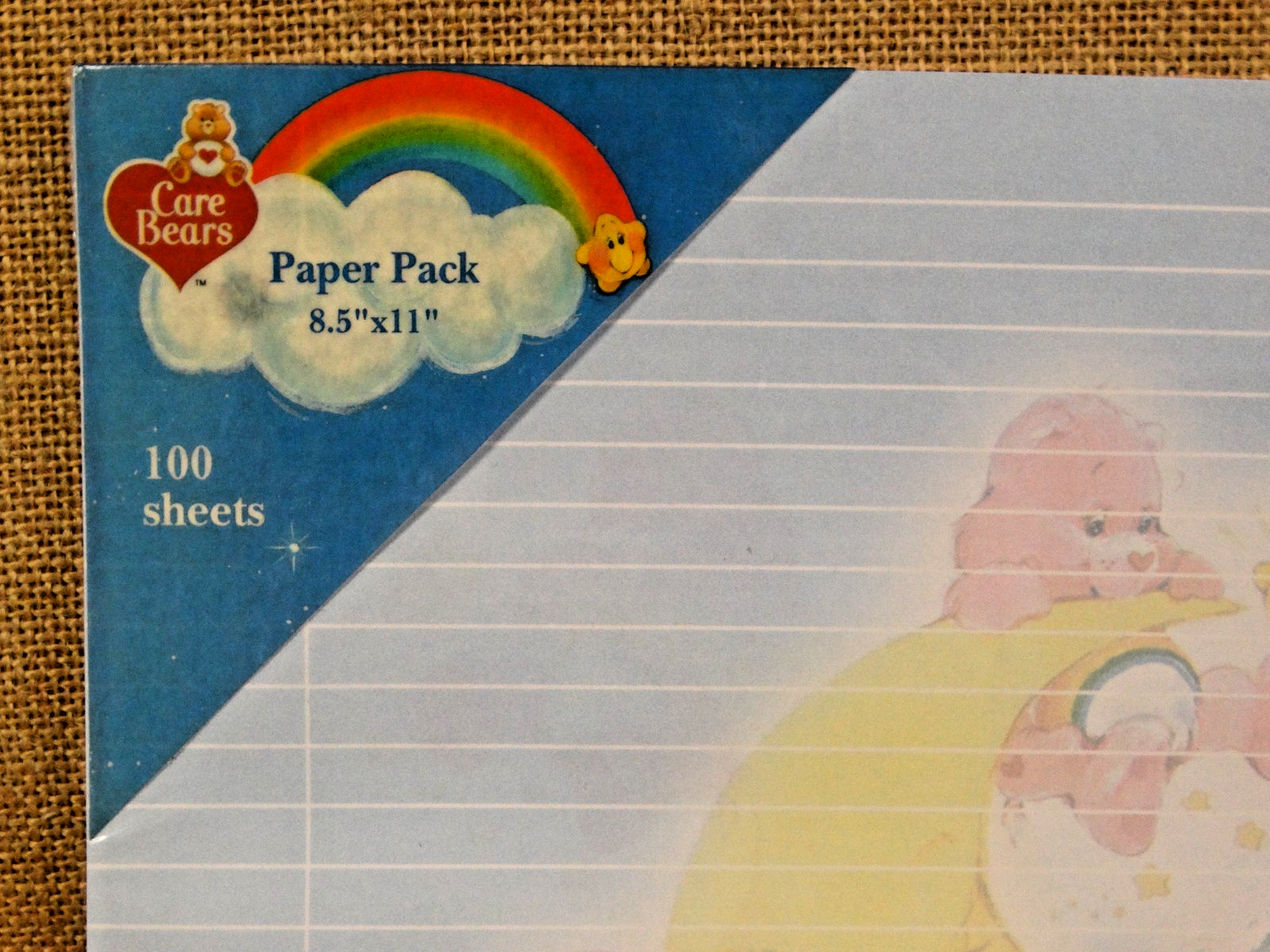 Vintage 2004 Care Bears Paper Pack ~Ruled Filler Notebook Paper~ 3 Hole Punched