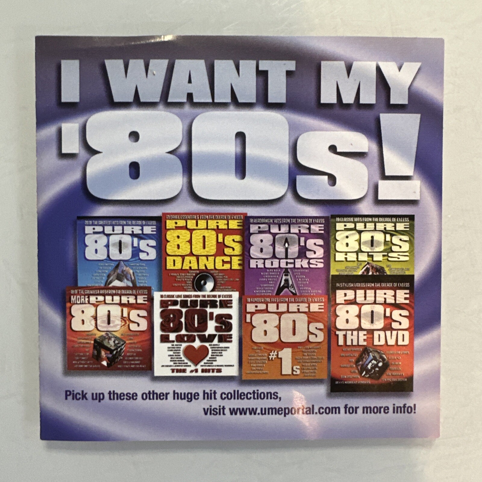 I Want My 80’s Music Cds Paper Insert Advertising