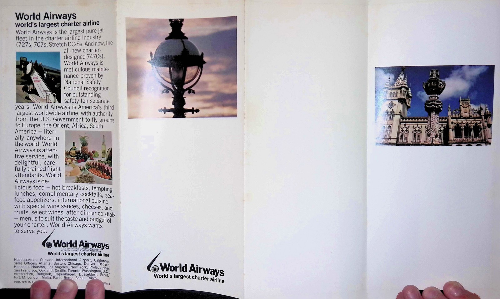World Airways Brochure 1960s Charter Airline 747C Stretch DC-8 Europe Jet