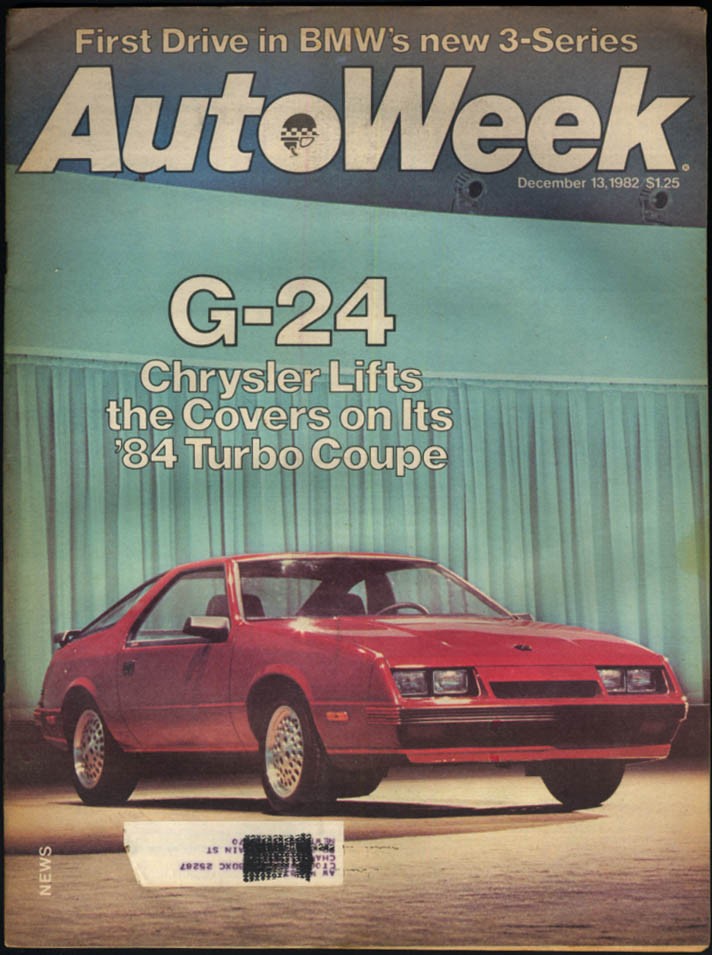 AutoWeek 2/23 1982 1983 Chrysler G-24 Turbo; NASCAR Riverside; Baja 1000