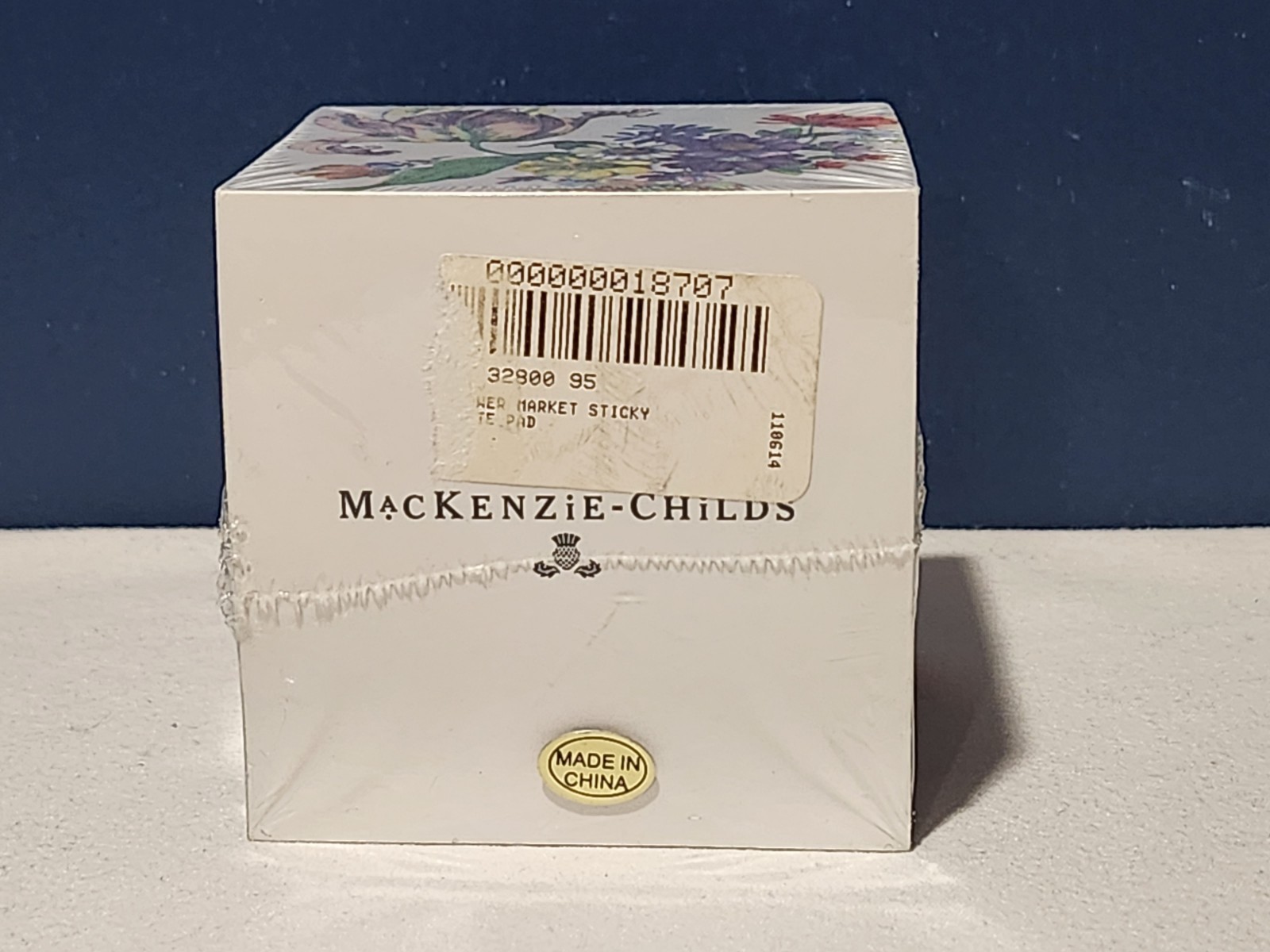 NEW ~ MACKENZIE CHILDS “Flower Market” Sticky Note Pad Cube ~ SEALED
