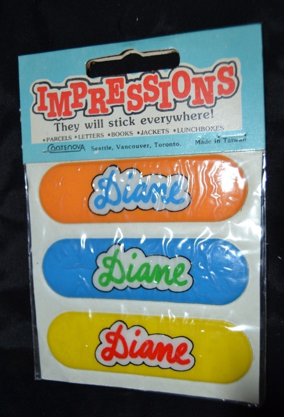 Stickers PERSONALIZED DIANE PUFFY IMPRESSIONS RARE Vintage 80’s by CONTENOVA NOS