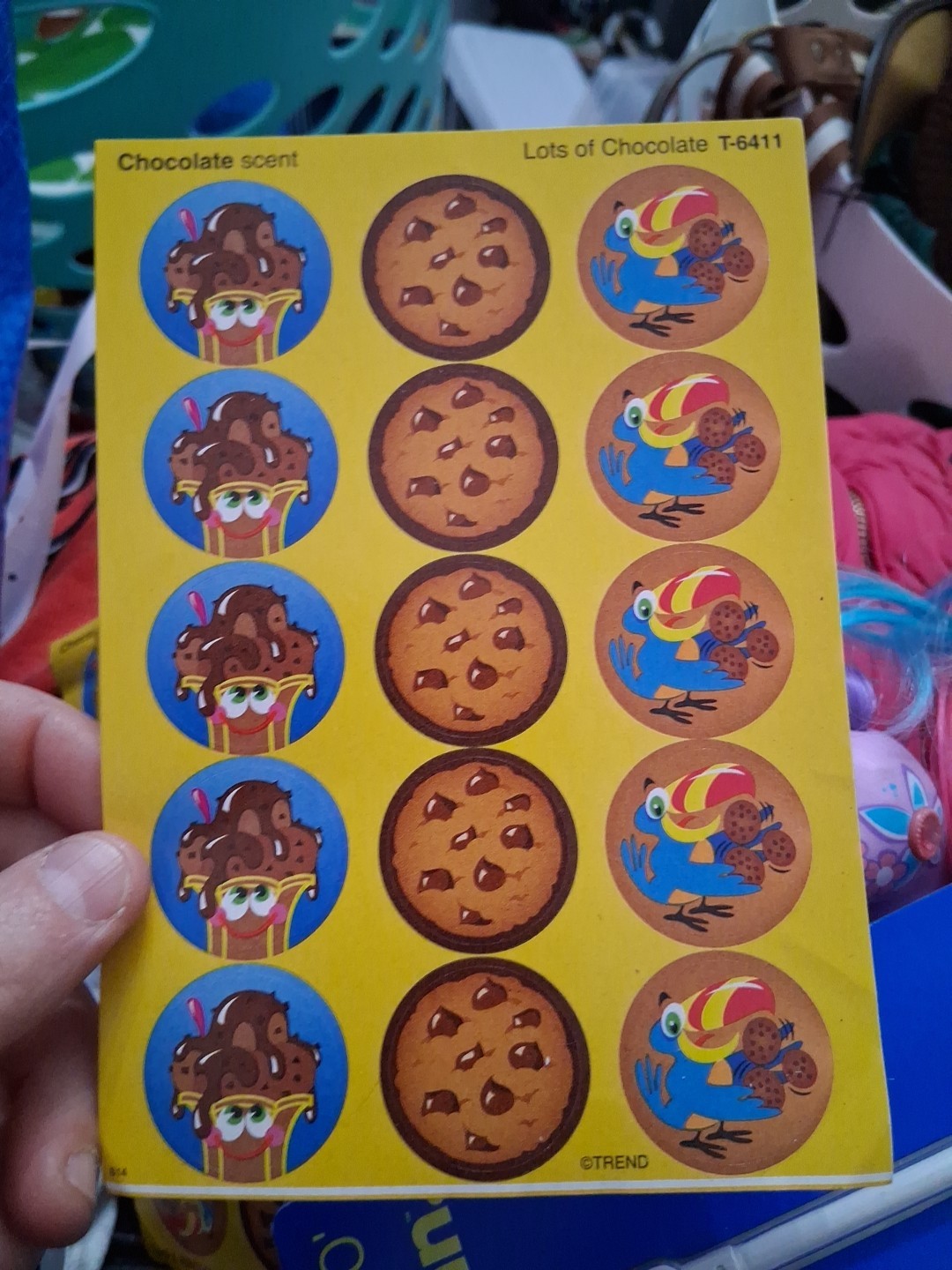 VTG TREND Scratch & Sniff Stinky Sticker Sheet CHOCOLATE Scent Cookie Sundae 90s