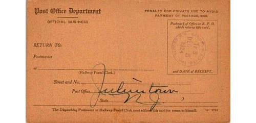 1924 US Post Office Postal Card Camden NJ Railway Mail Registers NJ Transit
