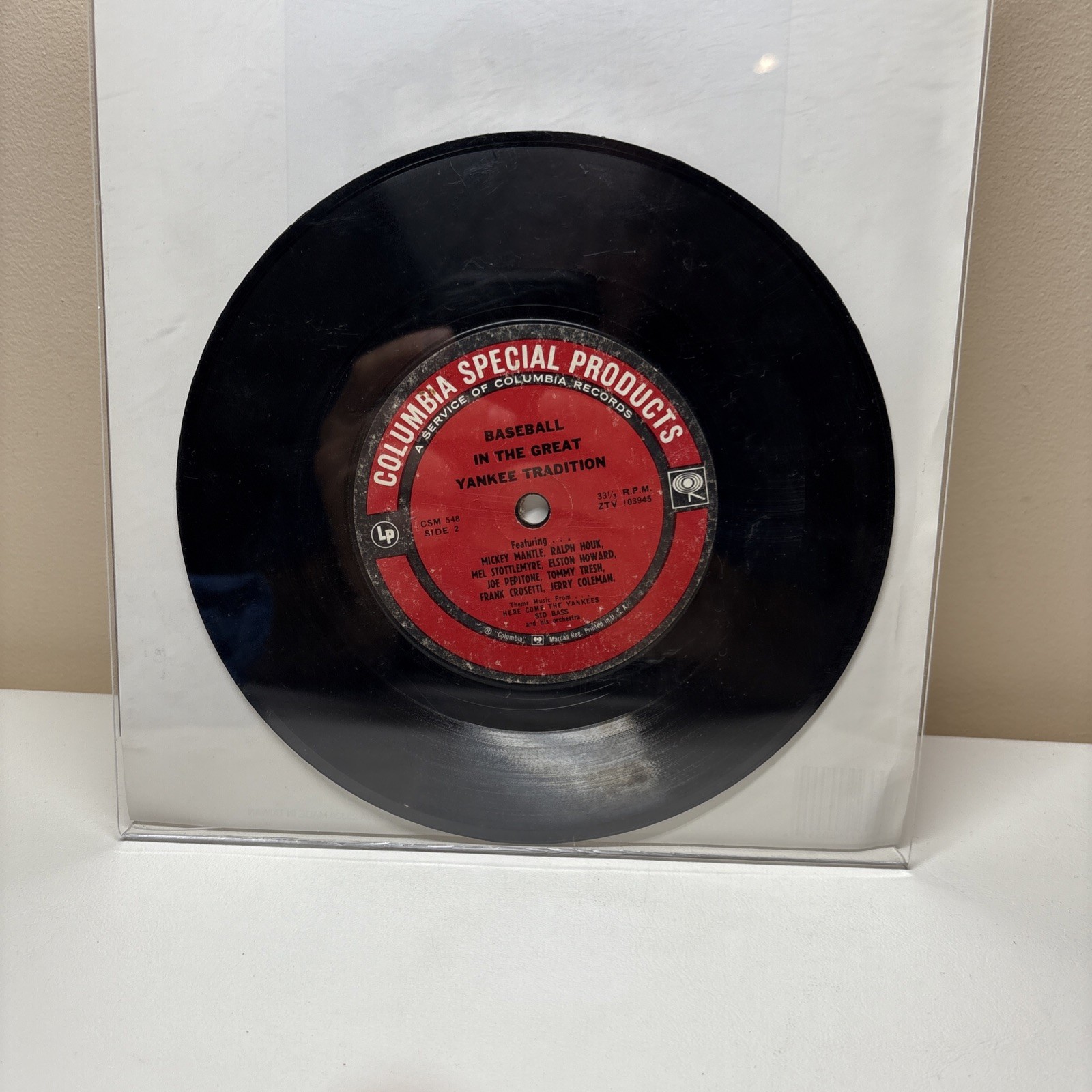 Baseball in the great Yankee tradition Columbia 1960’s 45″ Mickey Mantle b1a1