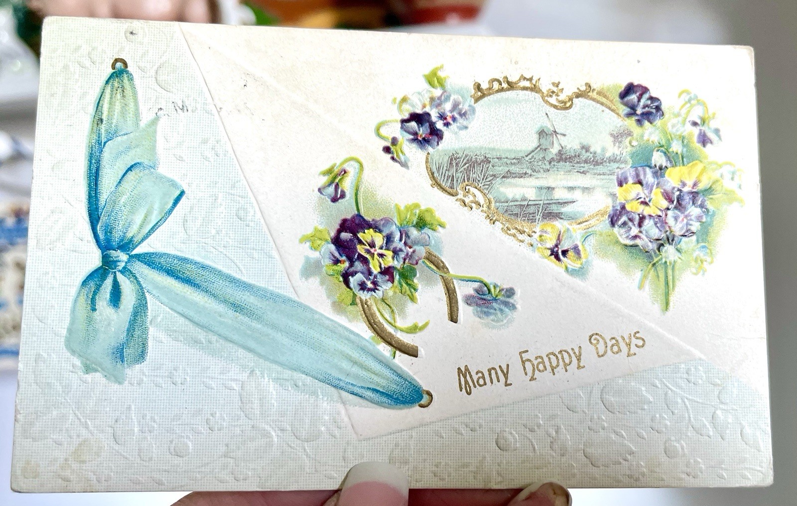 6 Vintage Antique Early 1900’s Floral Postcards Used Condition 5 With Stamps