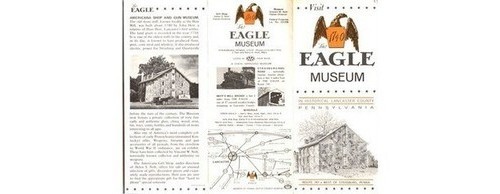 Eagle Museum Brochure Strasburg PA Americana Shop Gun Museum 1970s Lancaster