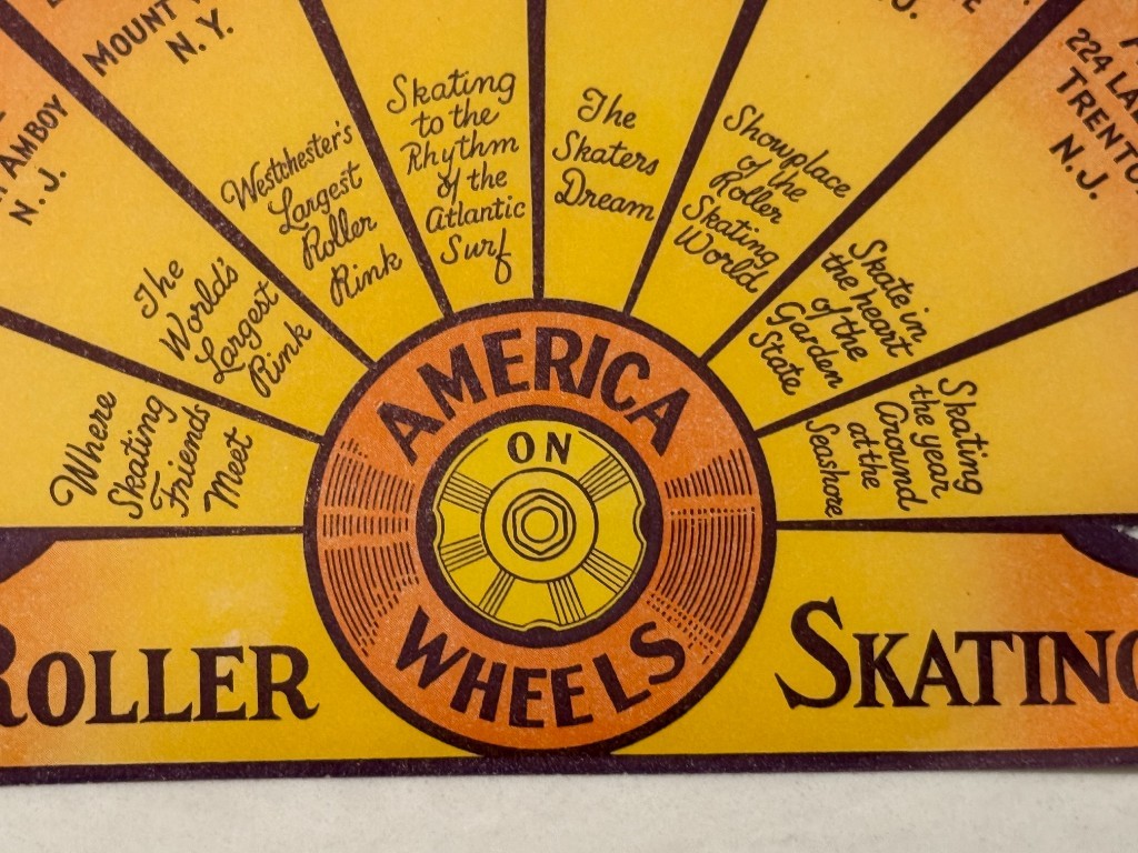 America on Wheels Roller Skating Decal Asbury Park NJ NY 8 Rinks 1950s Casino