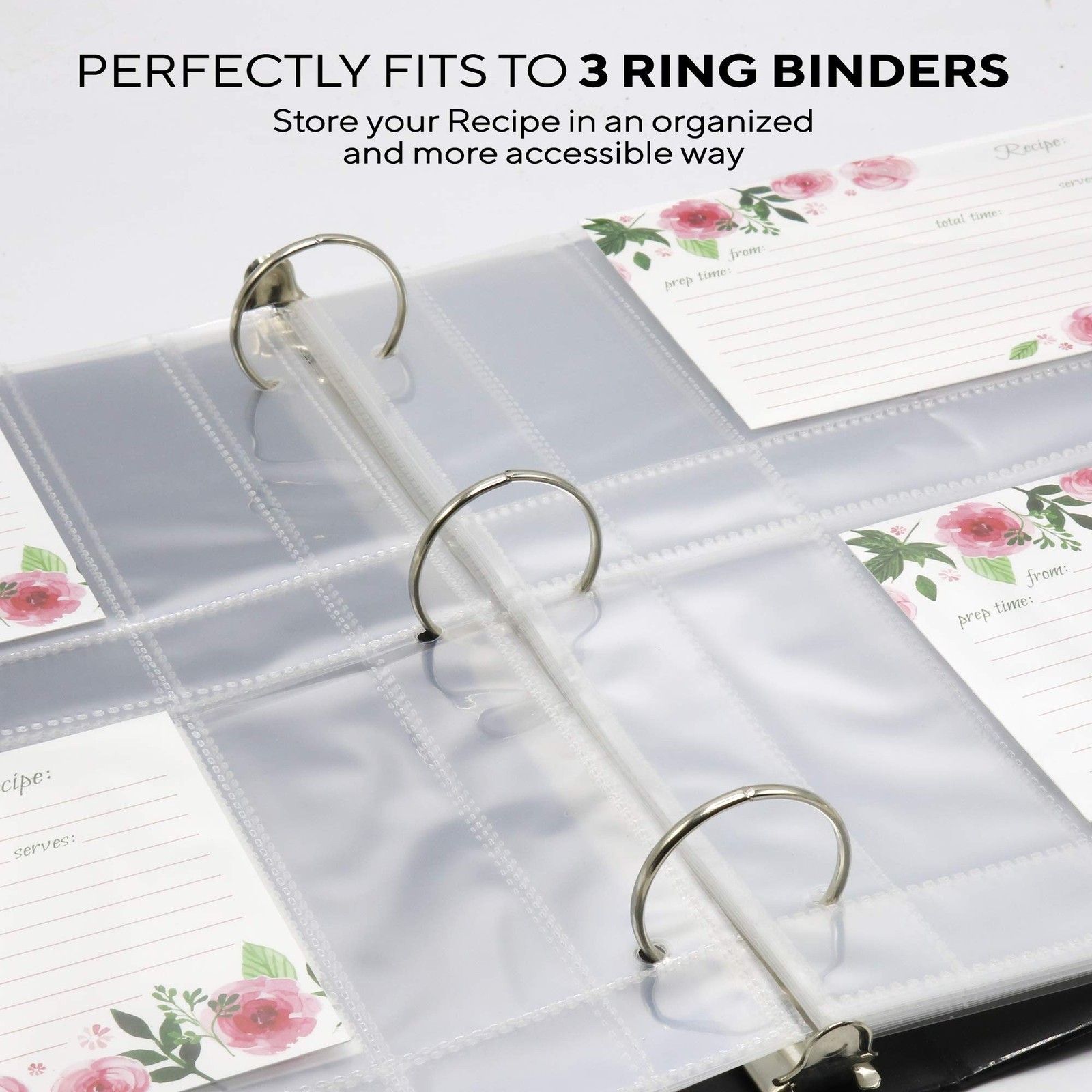 20 Pack of Recipe Card Page Protectors, Clear Refill Sheets Recipe Organizer …