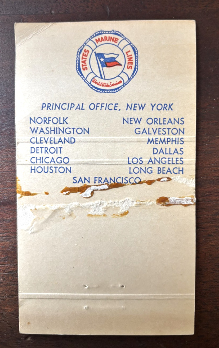 Matchbook States Marine Lines, New York, NY