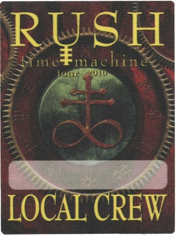 Rush 2010 Time Machine concert tour Working Crew Backstage Pass