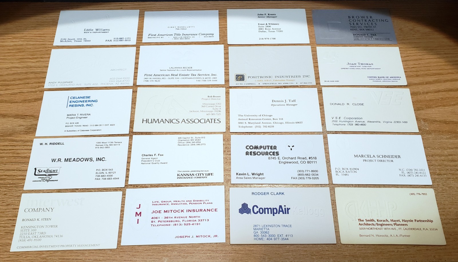 🔥 LOT of 100 EMBOSSED Misc. BUSINESS CARDS for BUSINESS CARD COLLECTION L2