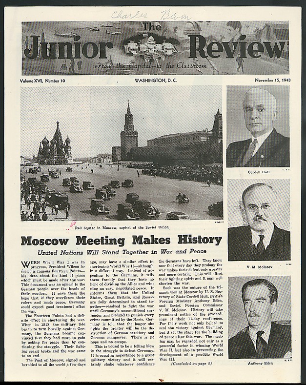 Hull Molotov & Eden meet in Moscow JUNIOR REVIEW 11/15 1943