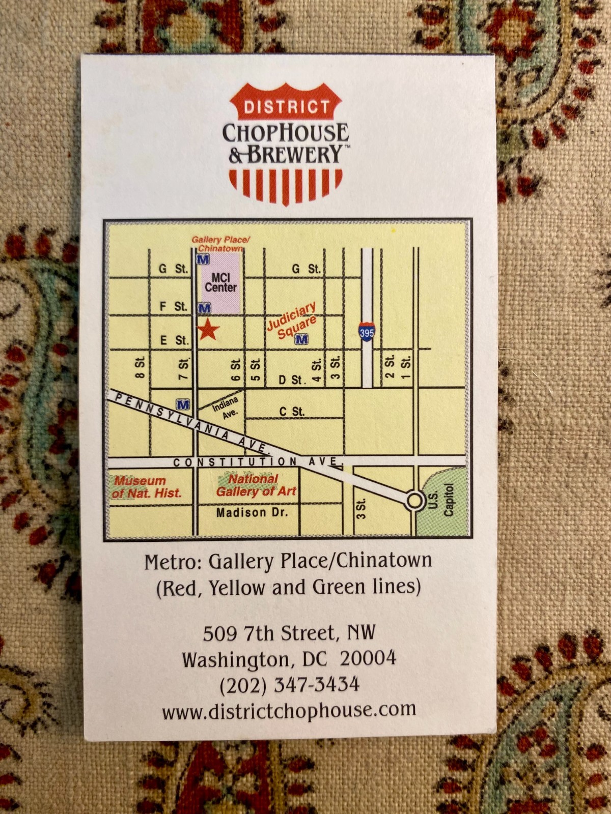 Collection of 8 Vintage Business Cards from District Chophouse & Brewery (c2002)
