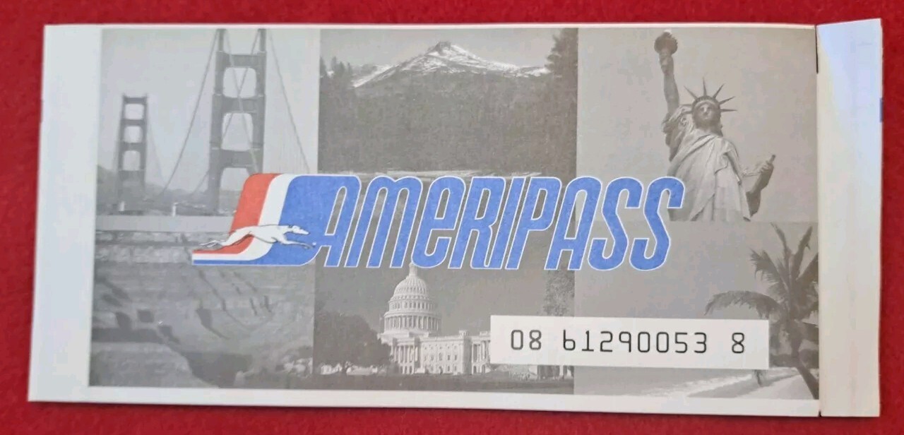 Greyhound Bus Lines Ameripass Pass Ticket 1990s Vintage RARE Not For Travel