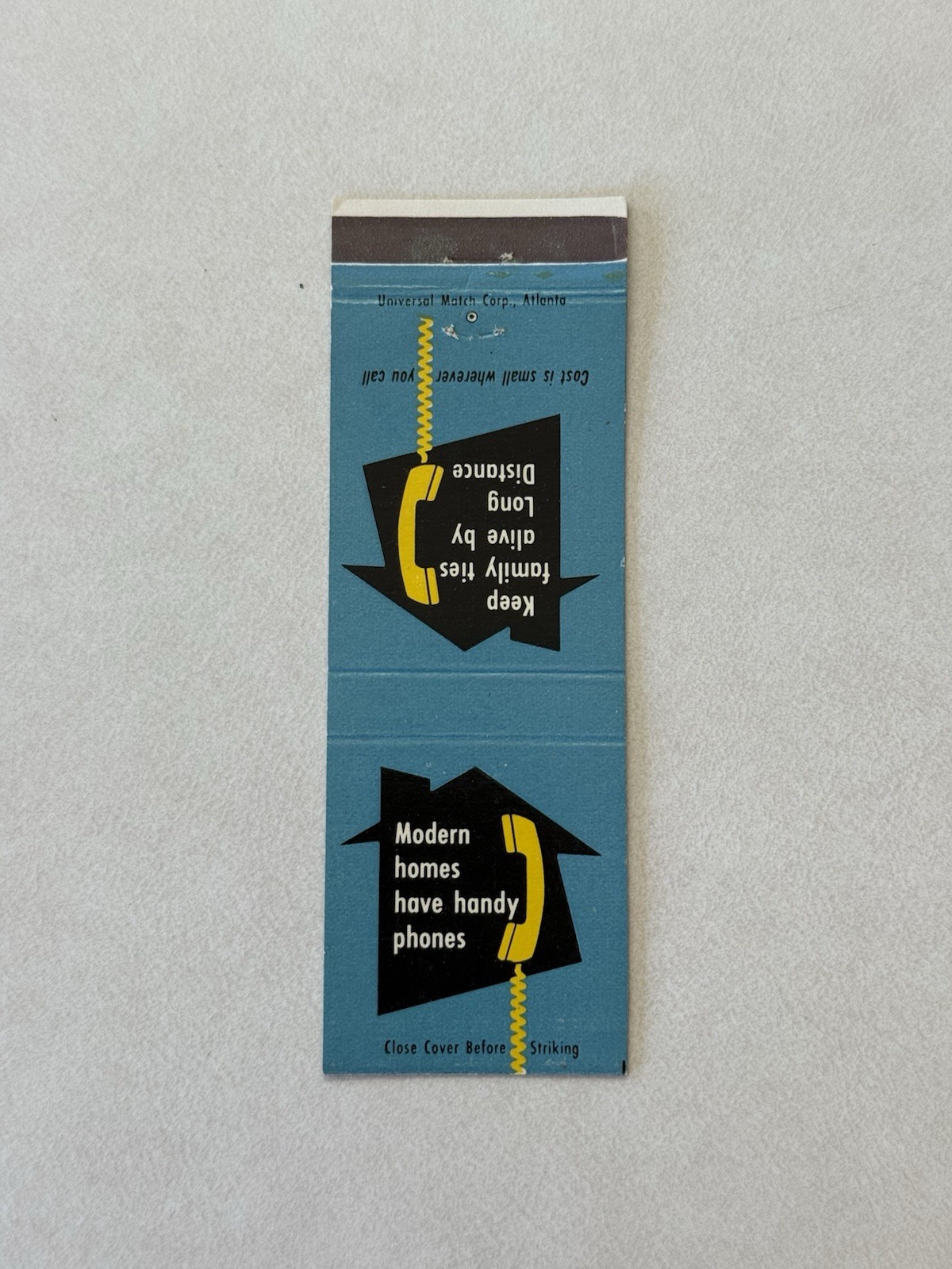Bell Telephone System Vintage Matchbook Cover Q