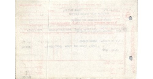 NY S & W RR Cashier Memo 1964 Coal Shipment NJ & PA Railroadiana Paperwork