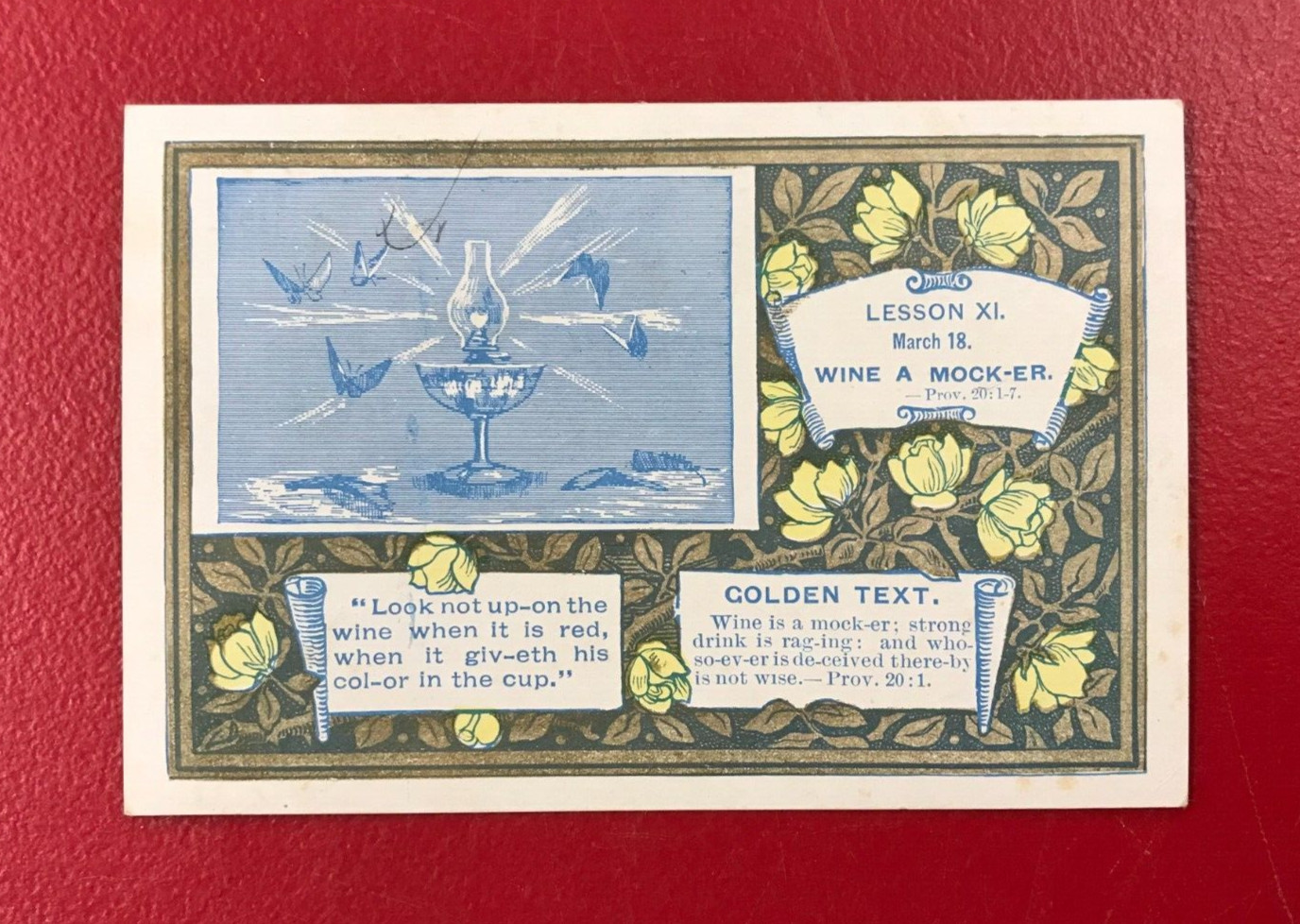 Little Ones’ Quarterly W.A. Wilde & Co Lesson XI Wine A Mock-er Proverb Vintage