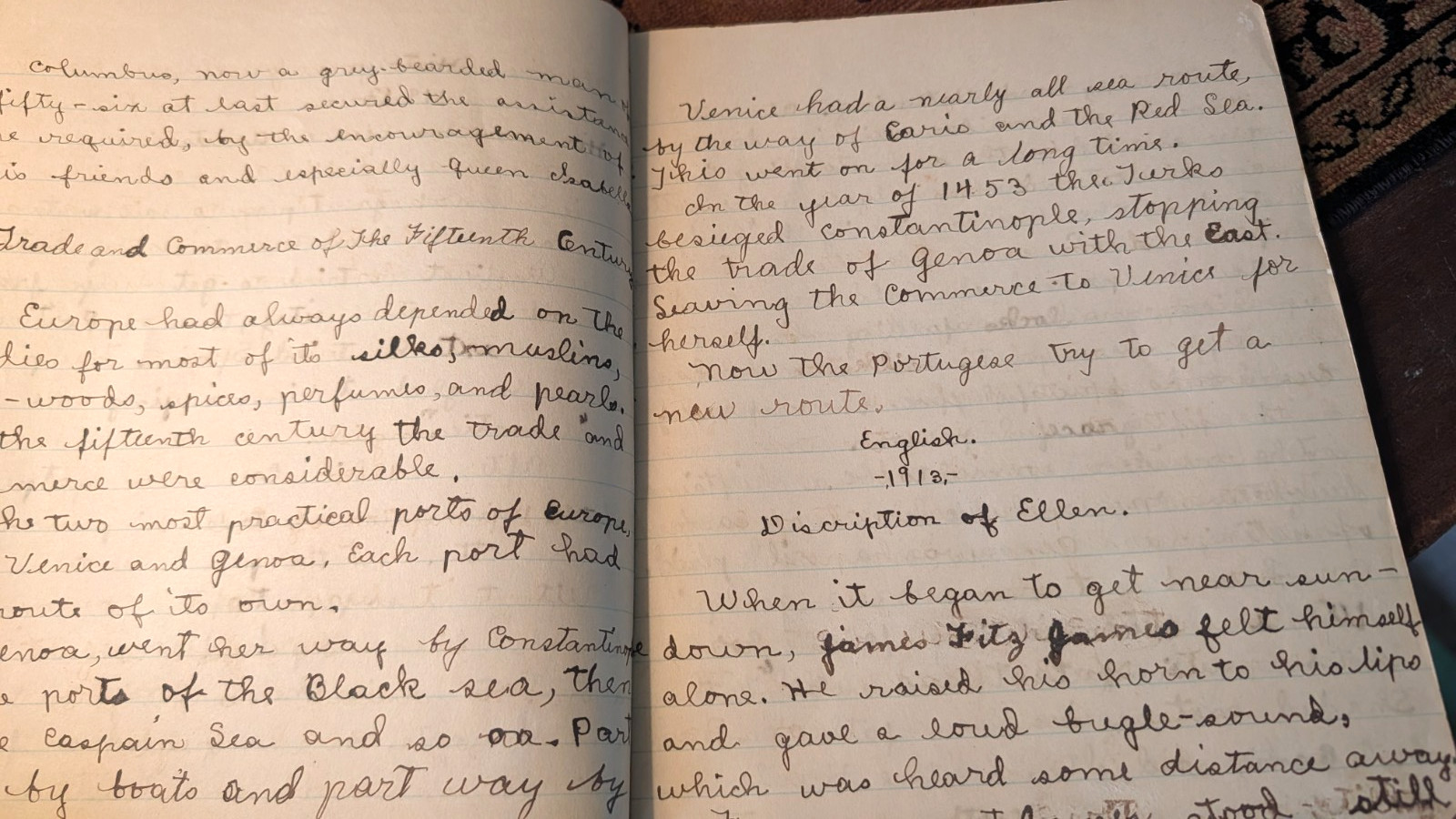Antique School Composition Notebook Vtg 1898 Paper Ephemera Americana Columbus M