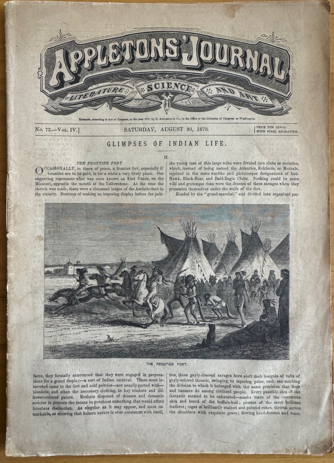 Native AmericanaMormonsW.M. Cary Appletons’ Journal–Literature Science and Art