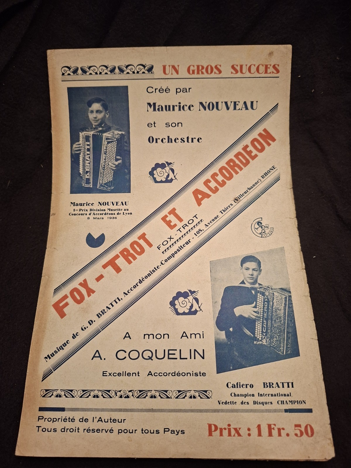 Fox Trot And Accordion Nouveau Bratti Sheet Music
