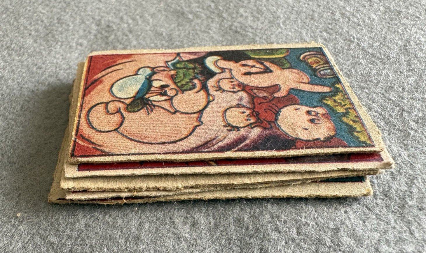 POPEYE Menko Cards 5pcs Lot 1940s-1950s Japan Vintage Anime Collectible Set