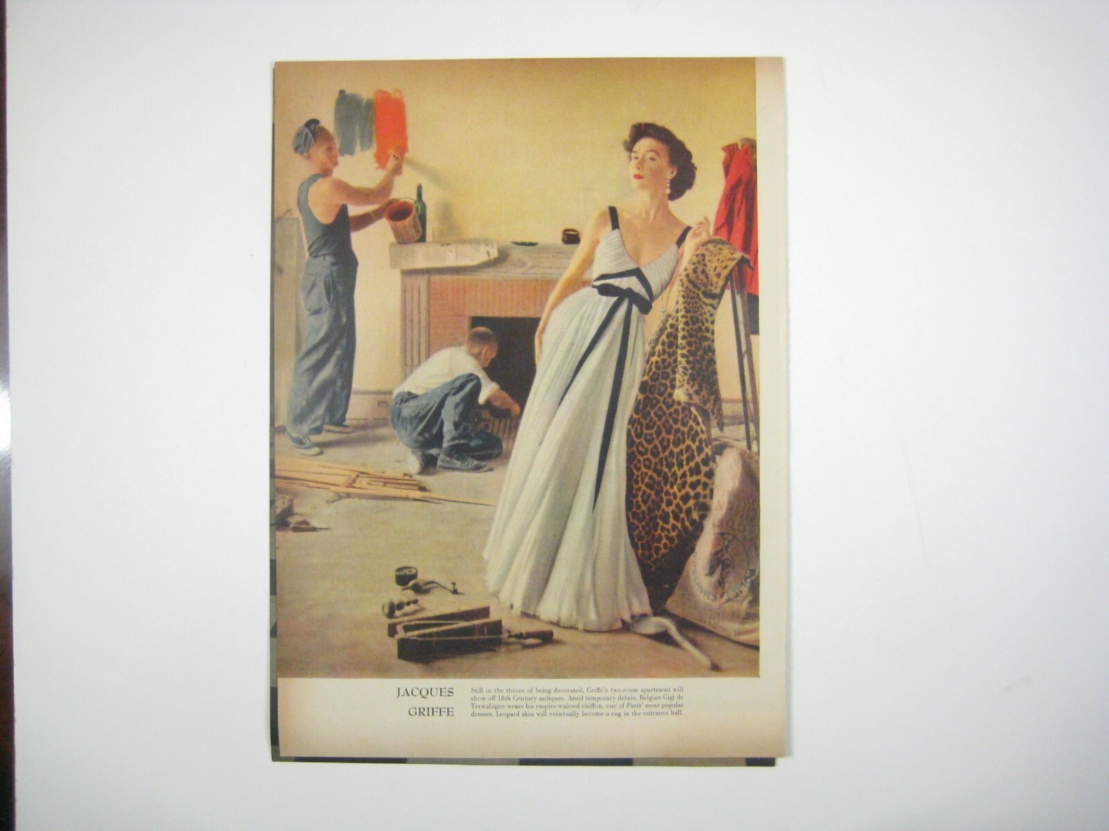 Vintage 1950s Life Magazine Fashion Pages Parisian Designers Dior Givenchy Gown