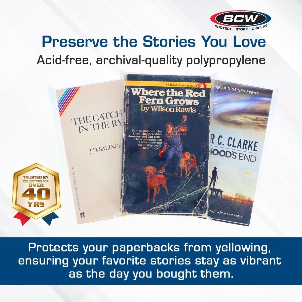 BCW Paperback Book Bags – Clear Archival Sleeves for Pocket Paperbacks