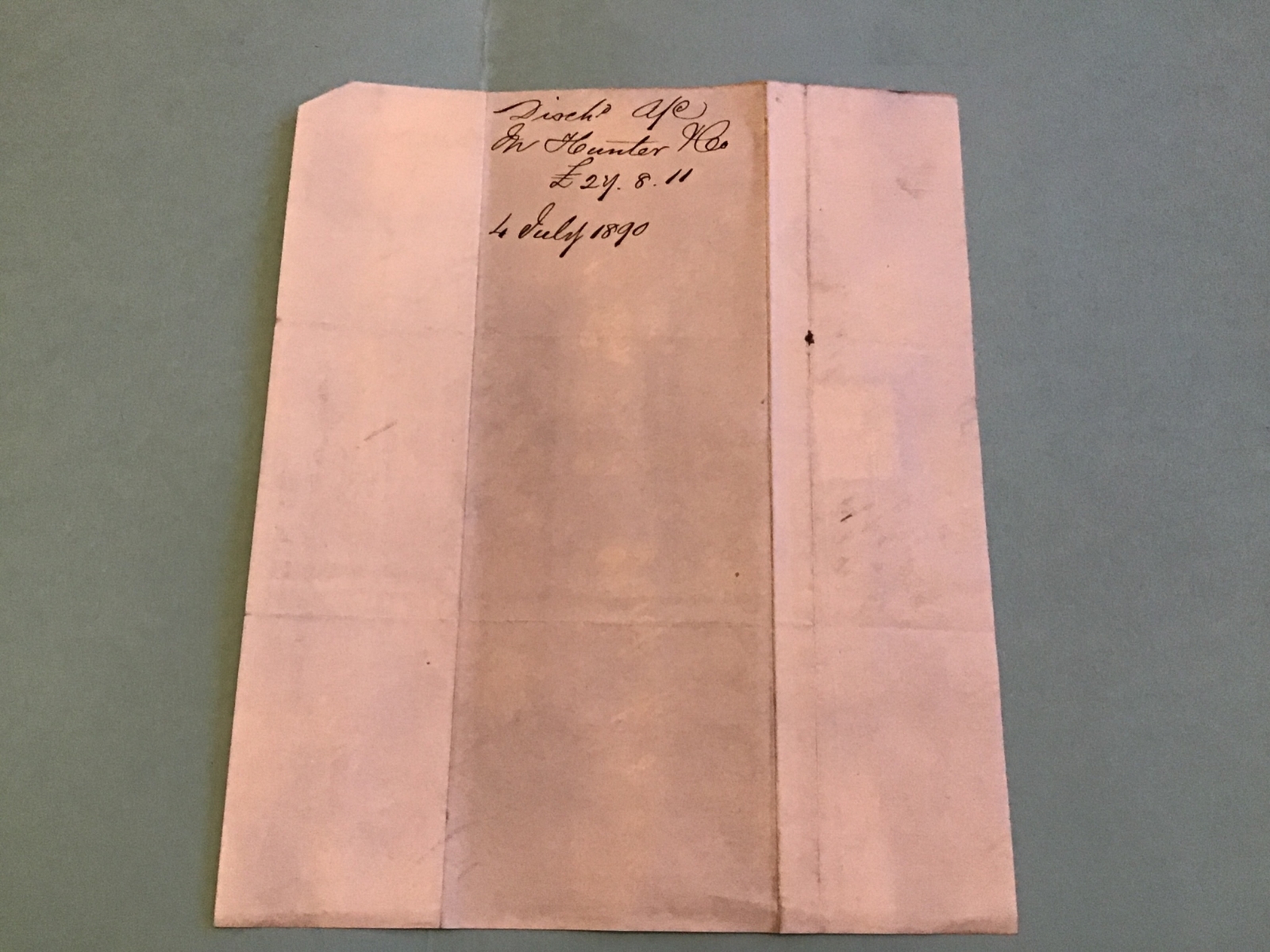 U.K. Glasgow M Hunter & Co Saw Mills Timber Merchants 1890 Receipt R42634
