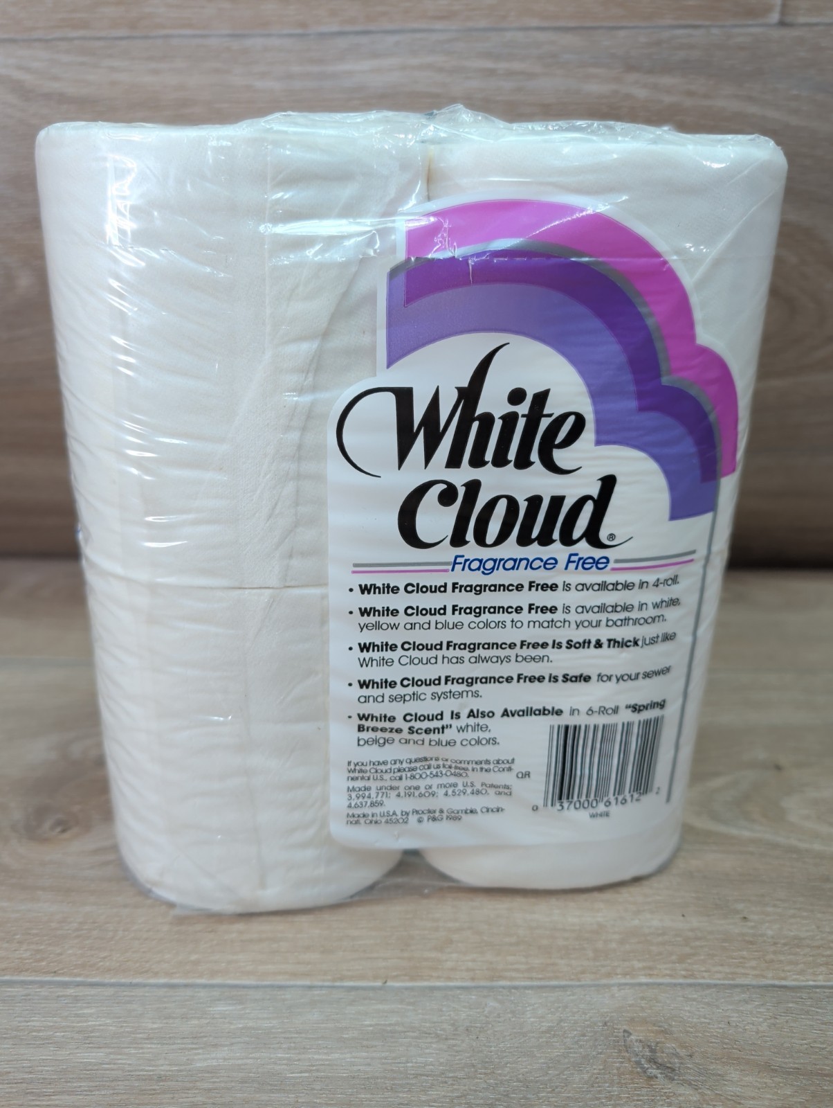 2-Vintage 80s White Cloud toilet paper 8 rolls sealed pack white Proctor Gamble*