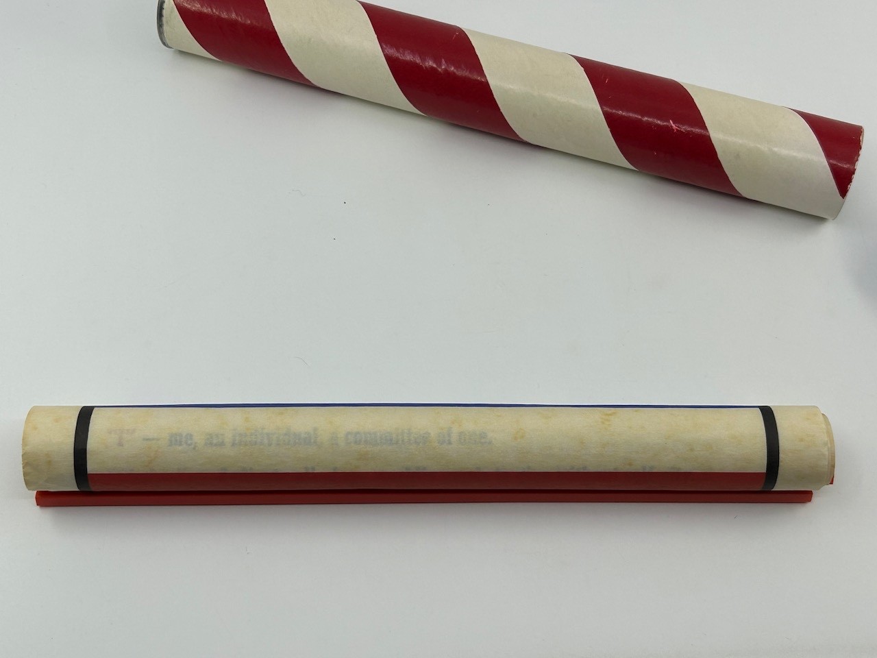 Vintage Pledge of Allegiance Scroll with Red, White, & Blue Storage Tube