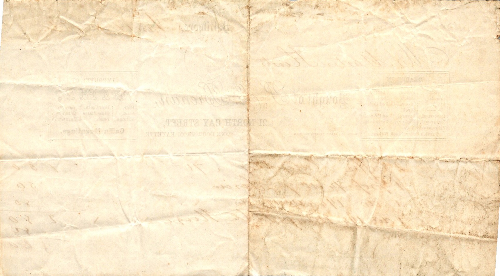 1864 P E Brenan Baltimore Bill of Sale Coffin Hardware Lumber Mahogany