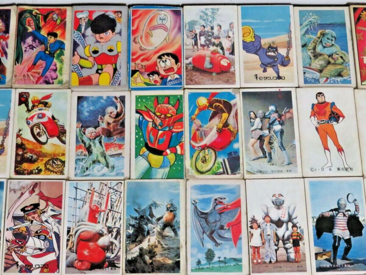 290 Japanense Animation Menko cards Kamen Rider Tiger Mask Spectreman eight man